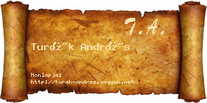 Turák András névjegykártya